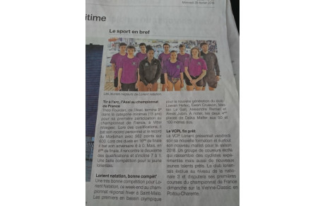 ARTICLE DU OUEST FRANCE 28/02/2018