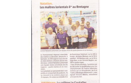 ARTICLE DU TÉLÉGRAMME 24/01/2019 MAITRE