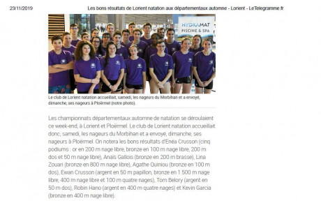 ARTICLE DU TÉLÉGRAMME DU 20/11/2019