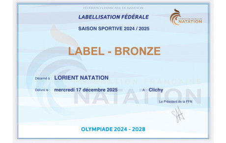 Label Bronze de la FFN
